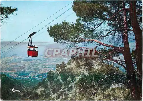 Cartes postales moderne Toulon (Var) Le Teleferique du Mont Faron vue sur la Rade