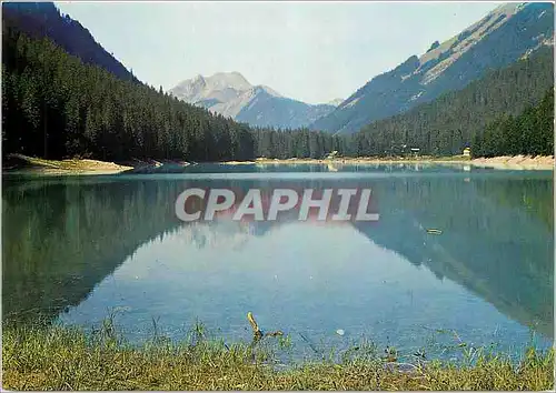 Cartes postales moderne Morzine Montriond (Hte Savoie) Alt 1000 m le Lac de Montriond et le roc d'Enfer