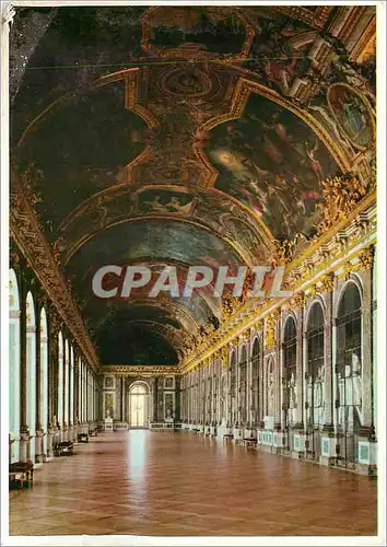 Cartes postales moderne Versailles Palais Galerie des Glaces en 1680 Par Mansard et le Brun