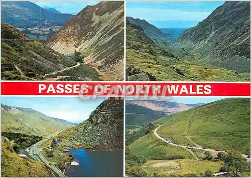 Moderne Karte Passes of North Wales
