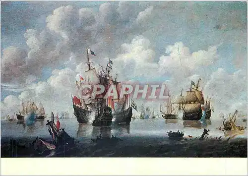 Moderne Karte Orleans Musee des sBeaux Arts Van de Velde Combat naval dans la mer du Nord