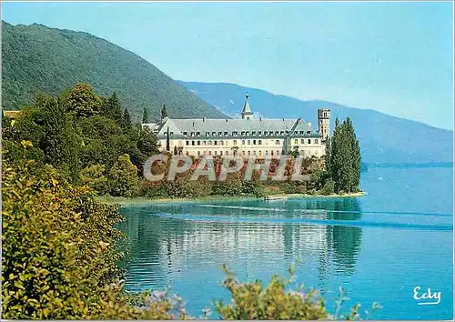 Moderne Karte Images de Chez Nous Sur les rives du Lac du Bourget l'Abbaye d'Hautecombe (Savoie)