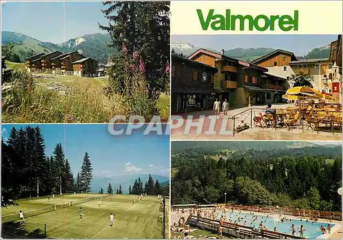 Cartes postales moderne Valmorel (Savoie) alt 1400 m la Station Place de Bourg Morel le Tennis du Bois de la Croix La Pi