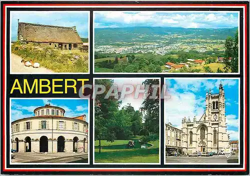 Cartes postales Ambert (Puy de Dome) Vieux buron vue generale la mairie des Copains de Jules Romain Eglise Saint