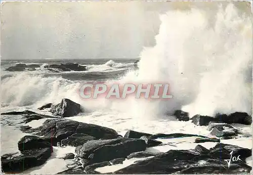 Cartes postales Vent de Suroit Vague sur la cote de Quiberon Carnac