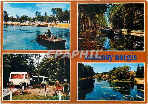 Cartes postales Fontenay Nargis (Loiret) Le Camping et la plage sur les bords du Loing