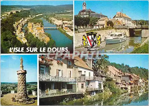 Cartes postales Isle sur le Doubs vue aerienne le petit Doubs la vierge