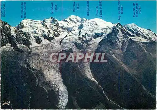 Cartes postales moderne La Chaine du Mont Blanc Glaciers de Bossons de Taconnaz et la Jonction