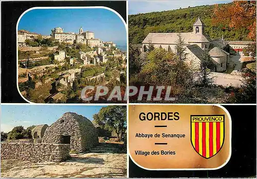 Moderne Karte Les Grands sites de Provence (Plateau du Vaucluse) village au soleil le site l'abbaye de Senanqu