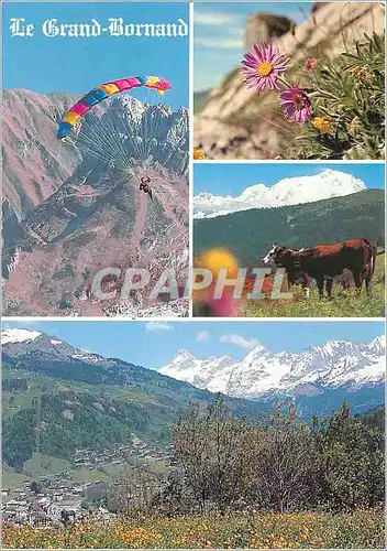 Cartes postales moderne Grand Bornand alt 1000 2100m (Haute Savoie france) Parapente dans les Aravis Alpage vue generale