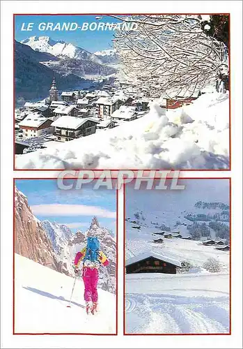 Cartes postales moderne Grand Bornand alt 1000 2100 m (Haute Savoie France) Le village enneige Plaisirs de l'hiver ambia