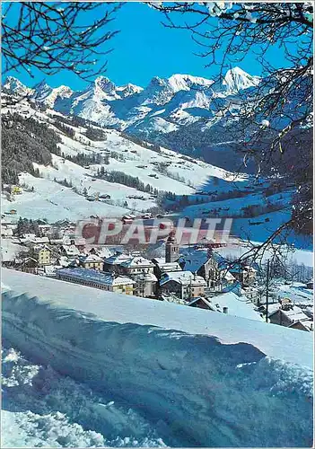 Cartes postales moderne Grand Bornand vue generale chaine des Aravis