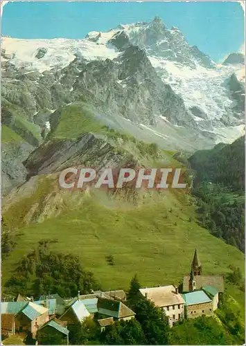 Cartes postales moderne La Grave (Hautes Alpes) Alt 1526 m et le massif de la Meije (3983 m)