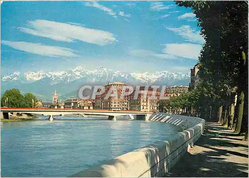 Cartes postales moderne Les Alpes en couleurs naturelles Grenoble les quais de l'Isere et la chaine de Belledonne