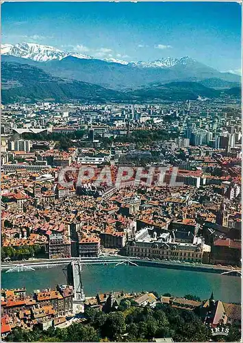 Cartes postales moderne Grenoble (Isere) Ville Olympique vue generale l'Isere au fond le Taillefer