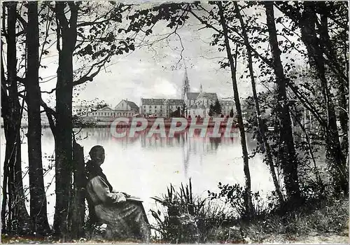 Cartes postales moderne Abbaye de la Grande Trappe Soligny la Trappe (Orne) Etang de Rance et Monastere Cotemplation