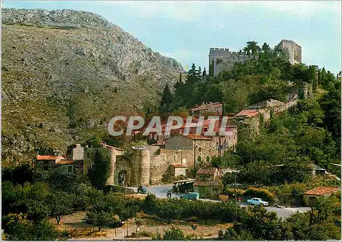 Moderne Karte Lumiere et Couleurs de Roussillon Castelnou pres de Thuit village Fortifie du XIes
