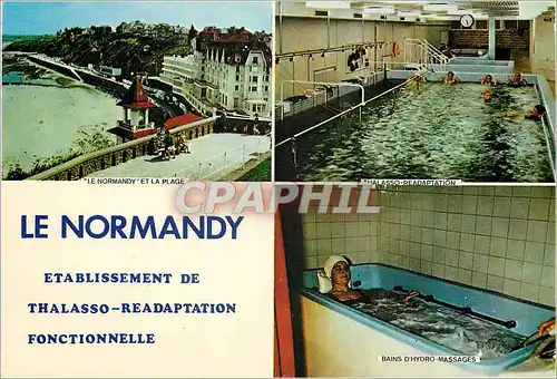 Cartes postales moderne Granville (Manche) Le Normandy et la plage Thalasso Readaptation Bains d'Hydro Massages