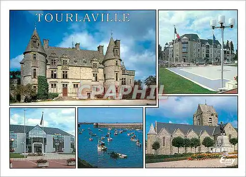 Moderne Karte En Normandie Communaute Urbaine de Cherbourg Tourlaville (Manche Le chateau le quartier de l'hot