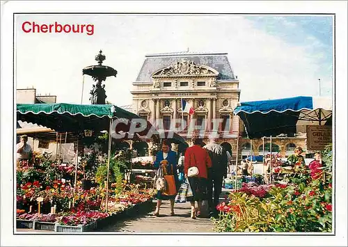 Cartes postales moderne Cherbourg (Manche) Le marche aux fleurs