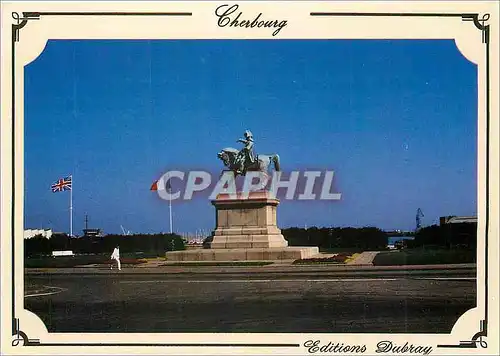 Moderne Karte Cherbourg (Manche) La Statue de Napoleon