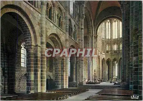 Cartes postales moderne Le Mont Saint Michel Interieur de l'eglise abbatiale