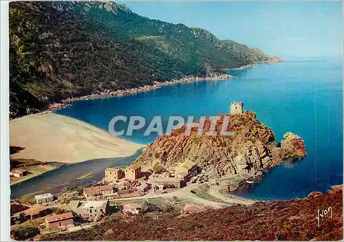 Cartes postales moderne Couleurs et Lumiere de France La Corse Oasis de Beaute le Hameau au pied d'un rocher granitique