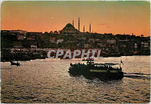 Moderne Karte Istanbul ve Guzellikler Le Corne d'or et Mq de Soliman le Magnifique Bateau