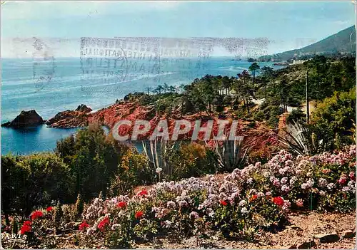 Moderne Karte Reflets de la Cote d'Azur La cote Mediterraneenne Rivages Fleuris