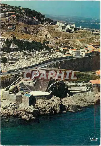 Moderne Karte Cote Mediterraneenne Sete (Herault) Vue du ciel Le Mont St Clair et le theatre de la mer