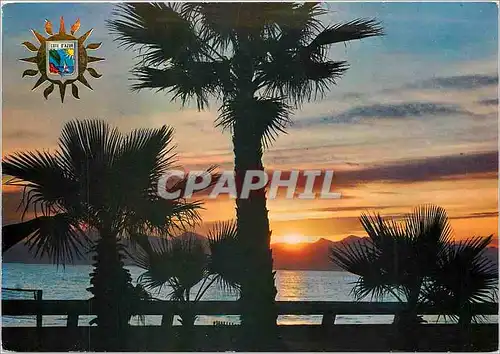 Moderne Karte Coucher de Soleil sur la cote d'Azur Sunsest on french riviera