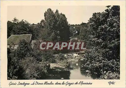 Moderne Karte Genis Dordogne le Vieux Moulin dans les Gorges de l'Auvergne