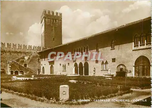 Moderne Karte Verona Castello Scaligero Cortile