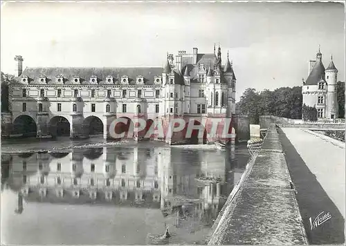 Moderne Karte Merveille de la Val de Loire Chenoiceaux (Indre et Loire) Le chateau et son reflet dans le cher