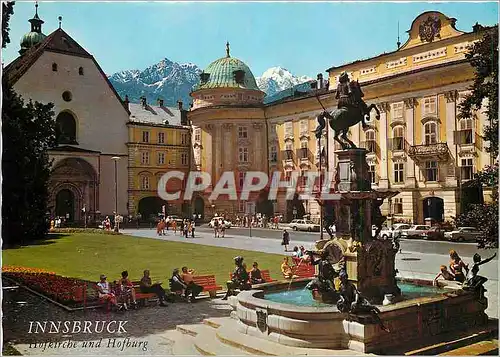 Moderne Karte Alpenstadt Innsbruck 574 m Hofburg mit Leopoldsbrun en end