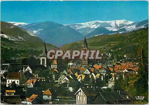 Cartes postales moderne Munster (Haut Rhin) La ville et la chaine des Vosges