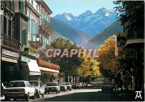 Moderne Karte Les Pyrenees Bagneres de Luchon Les Allees d'Etigny et les Pics de la Pique de la Mine de Sauveg