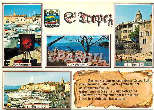 Moderne Karte La Cote d'Azur inoubliable Saint Tropez
