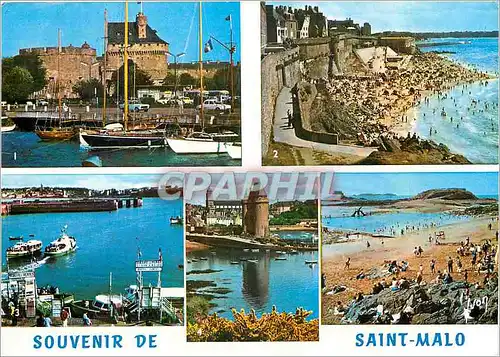 Cartes postales moderne Souvenir de Ssaint Malo La Bretagne Le Donjon la Promenade des remparts