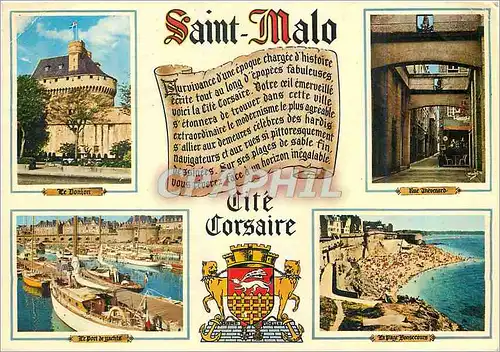 Moderne Karte Bretagne cote d'Emeraude Saint Malo cite Corsaire