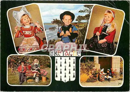 Cartes postales moderne Couleurs de Bretagne Costumes de Fouesnant Quimper Plougastel Daoulas et Benodet