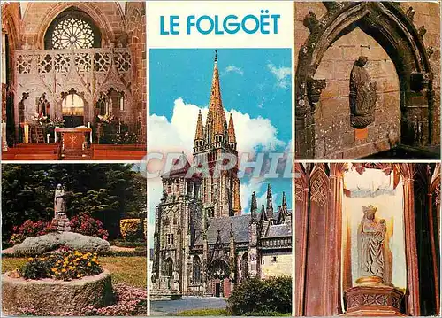 Moderne Karte Couleurs de Bretagne Le Folgoet L'eglsie N d de Folgoet