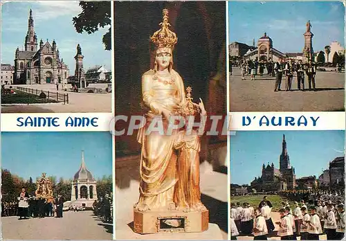 Moderne Karte Sainte Anne d'Auray (Morbihan) La basilique la Scala la fontaine et la Statue de Sainte Anne
