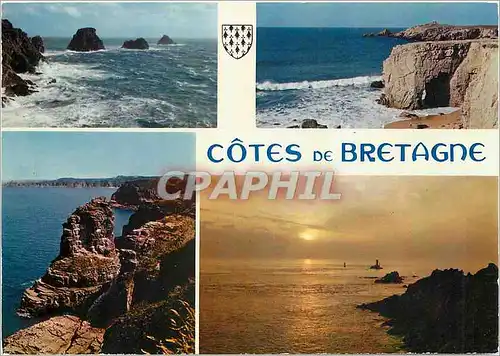 Cartes postales moderne Couleurs de Bretagne Cotes de Bretagne les Tas de Pois la presqu'il de Quiberon le cap Frehel la