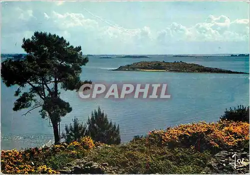 Moderne Karte Couleurs de Bretagne Le Golfe du Morbihan Perspective sur les Iles