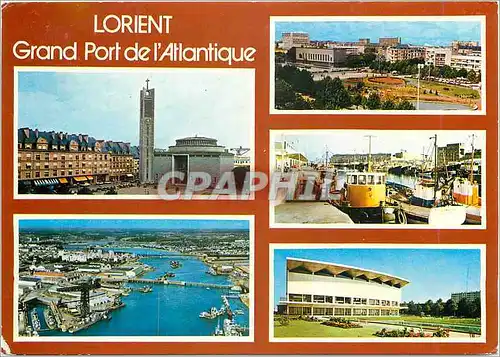Moderne Karte Lorient (Morbihan) Grand port de l'Atlantique Place Alsace Lorraine le port de guerre