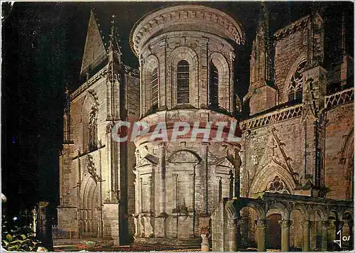 Moderne Karte La Bretagne en couelurs Vannes La Cathedrale illliminee