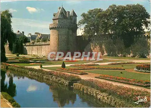 Moderne Karte Couleurs de Bretagne Vannes (Morbihan) Les jardins et la tour du Connetable