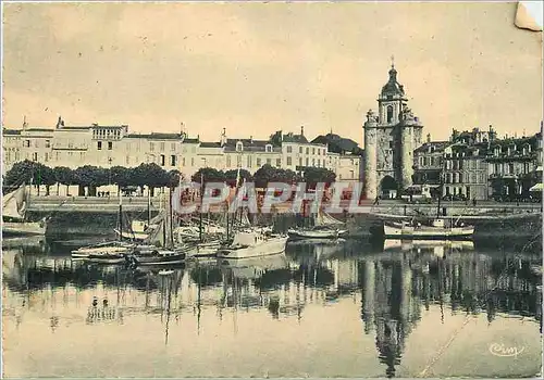 Moderne Karte La Rochelle (Charente Mame) Un coin du port et la tour de la grosse Horloge