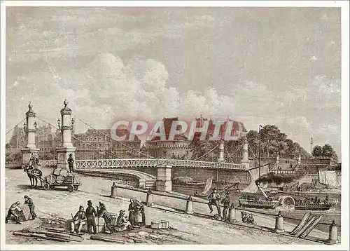 Cartes postales moderne Nantes autrefois le Pont de la Rotonde vu de la Prairie de Mauves